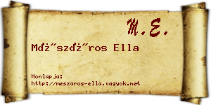 Mészáros Ella névjegykártya